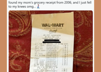Woman Compares Grocery Shopping Receipt From 20 Years Ago